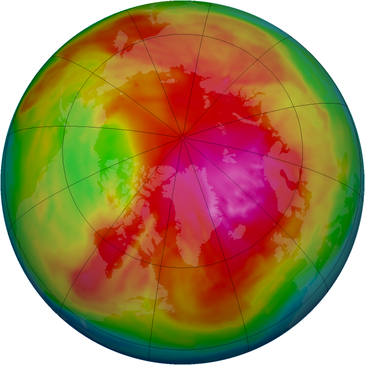 Arctic ozone map for 24 February 2010